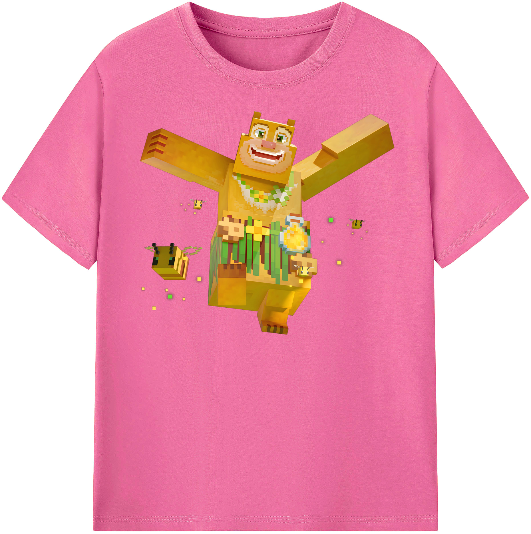（画像用） マインクラフト ブロックの世界 Minecraft MC Block world レディースカジュアルプリントTシャツ（綿100％）